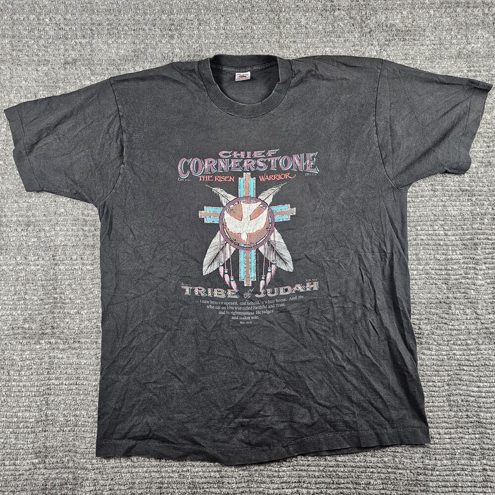 Vintage Living Epistles 1991 Jesus Spirit Tribe Aztec Motorcycle Shirt Sz XXL